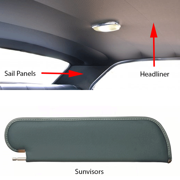 1964-1965 Chevelle Headliner Sunvisors & Sail Panels