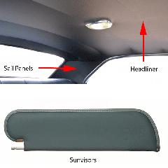 1964-1965 Chevelle Headliner Sunvisors & Sail Panels