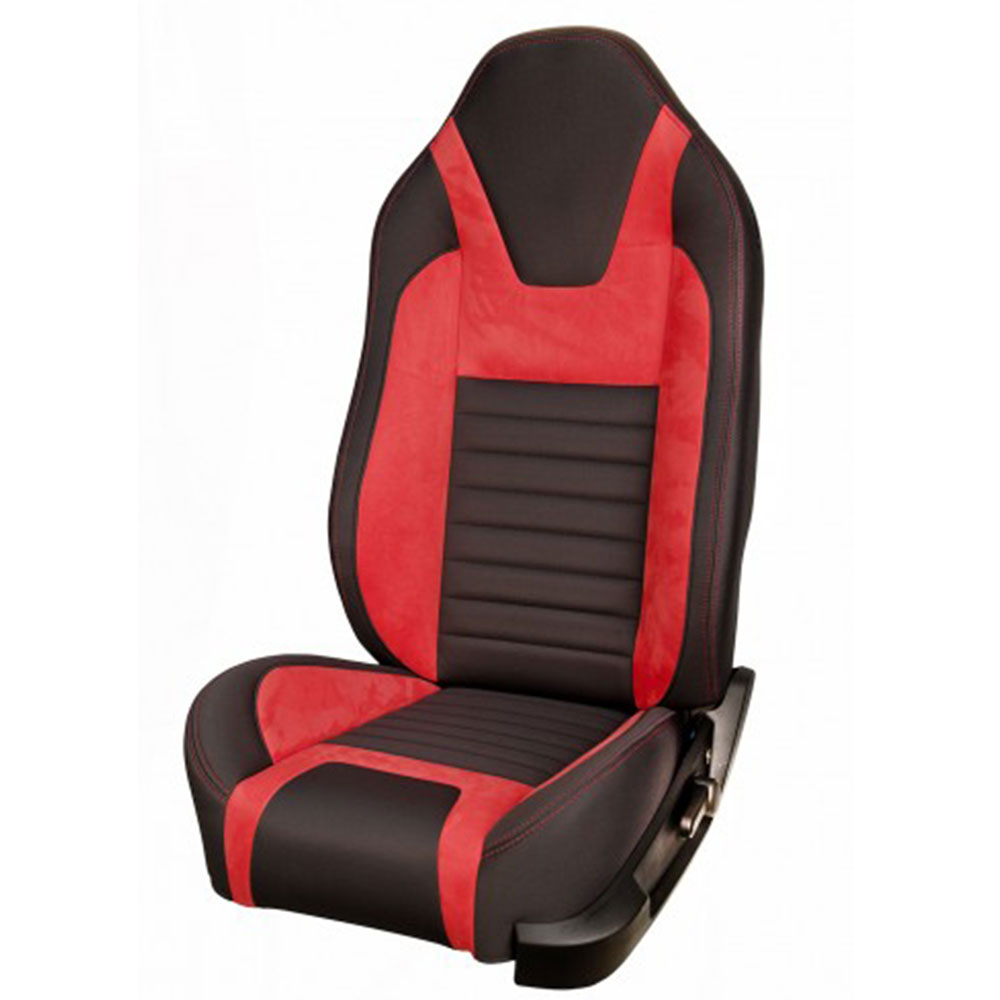 8 Color Options 2005 2006 2007 Ford Mustang Front and Rear Runnng Horse Seat Covers Coupe, Black and Red 
