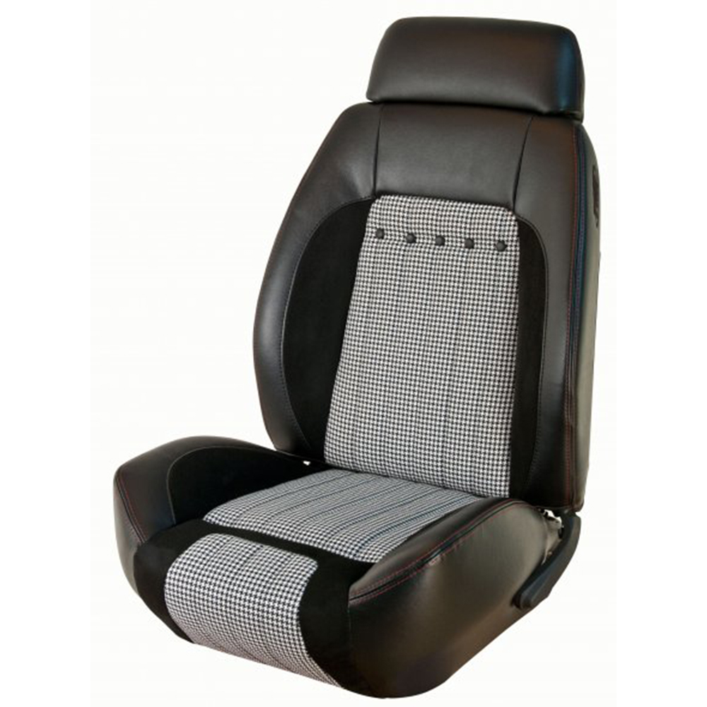 TMI 1968 Camaro Seats w/ Headrests, Pro-Series Sport R Deluxe Houndstooth, Pair