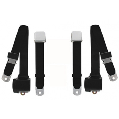 1964-73 Mustang Rear Conversion Seat Belts, Chrome Lift Latch