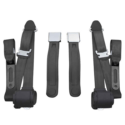 1968-73 Mustang Front Conversion Seat Belts, Chrome Lift Latch