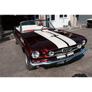 Red and White Mustang Convertible Red and White Mustang Convertible